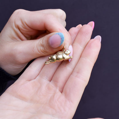 Vintage 9ct Gold Bunny Rabbit Charm Pendant