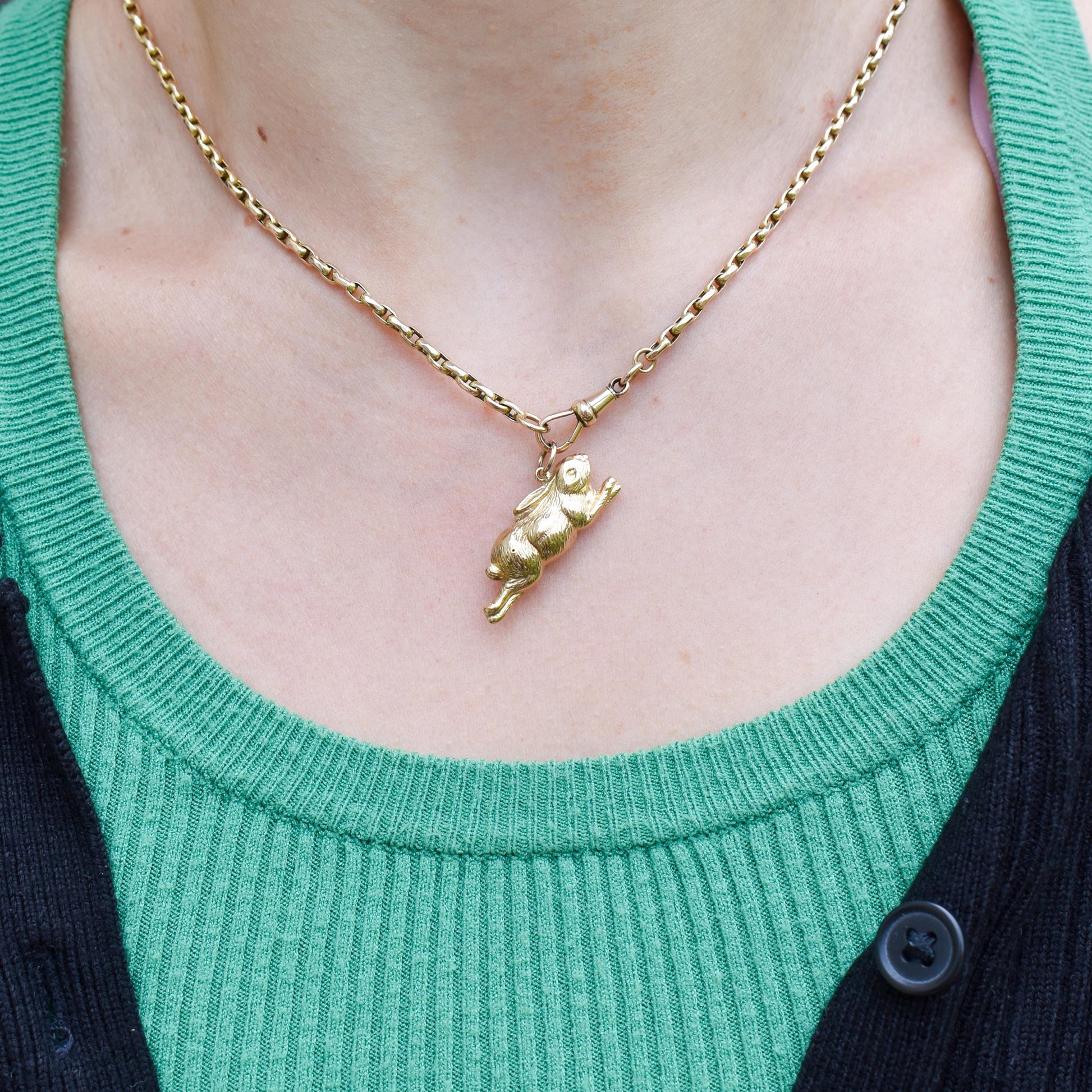 Vintage 9ct Gold Bunny Rabbit Charm Pendant