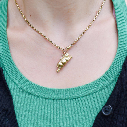 Vintage 9ct Gold Bunny Rabbit Charm Pendant