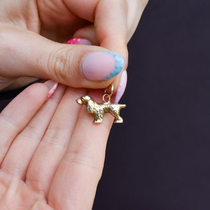 Vintage 9ct Gold Spaniel Dog Charm Pendant