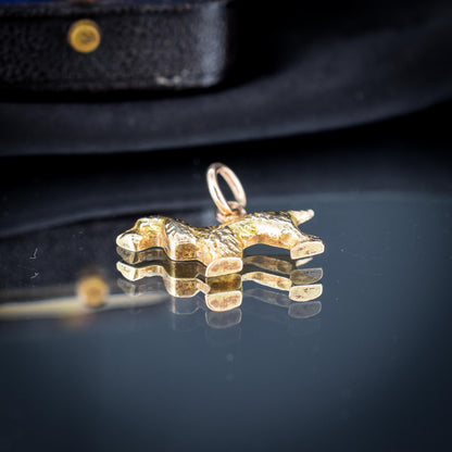 Vintage 9ct Gold Spaniel Dog Charm Pendant
