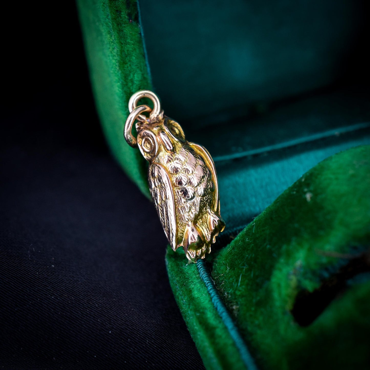 Antique 9ct Gold Wise Owl Charm Pendant