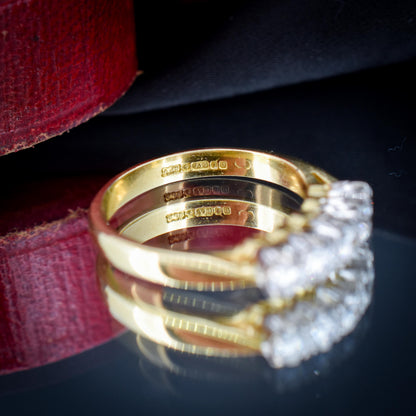 Vintage Diamond Five Stone 18ct Yellow Gold Ring Band