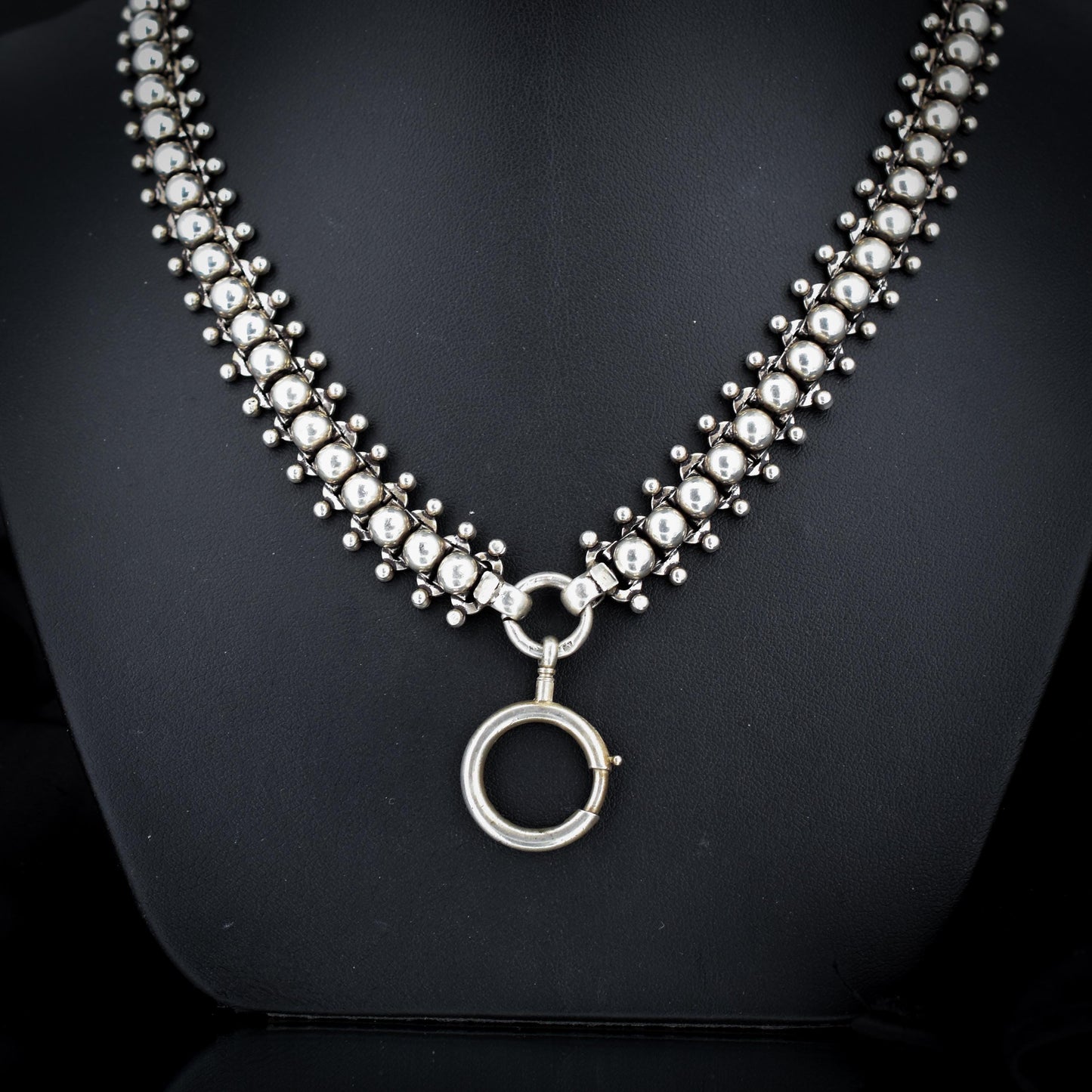 Antique Victorian Sterling Silver Chain Collar Necklace | 21.5"