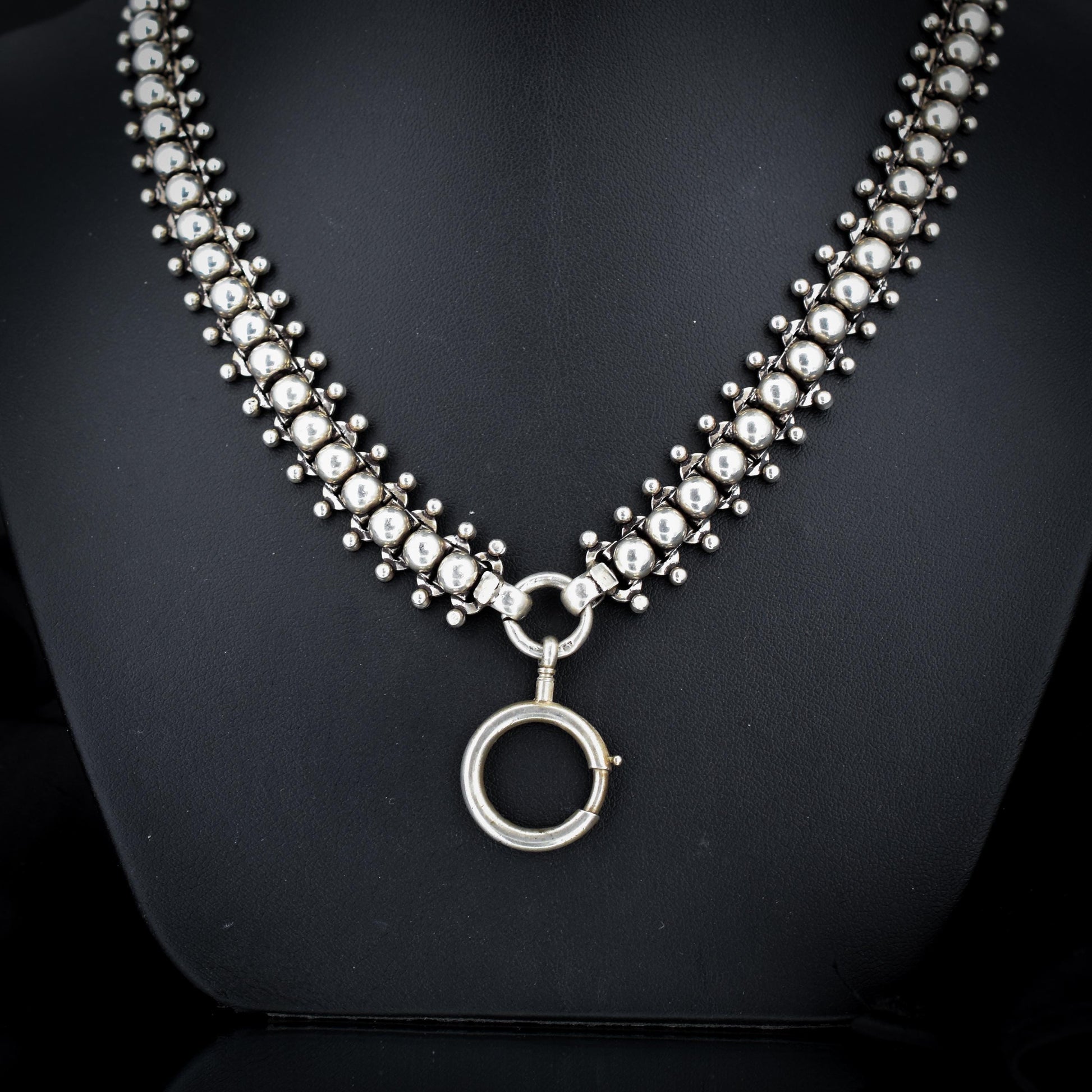 Antique Victorian Sterling Silver Chain Collar Necklace | 21.5"