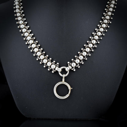 Antique Victorian Sterling Silver Chain Collar Necklace | 21.5"