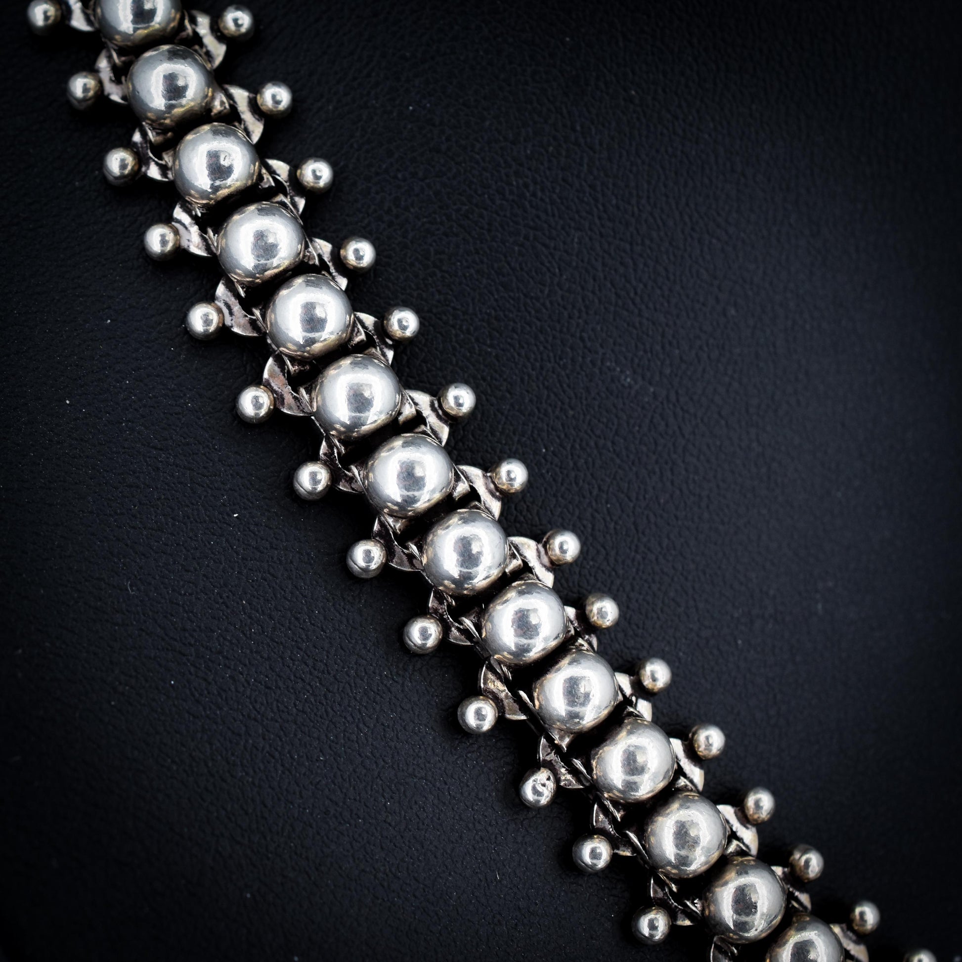Antique Victorian Sterling Silver Chain Collar Necklace | 21.5"