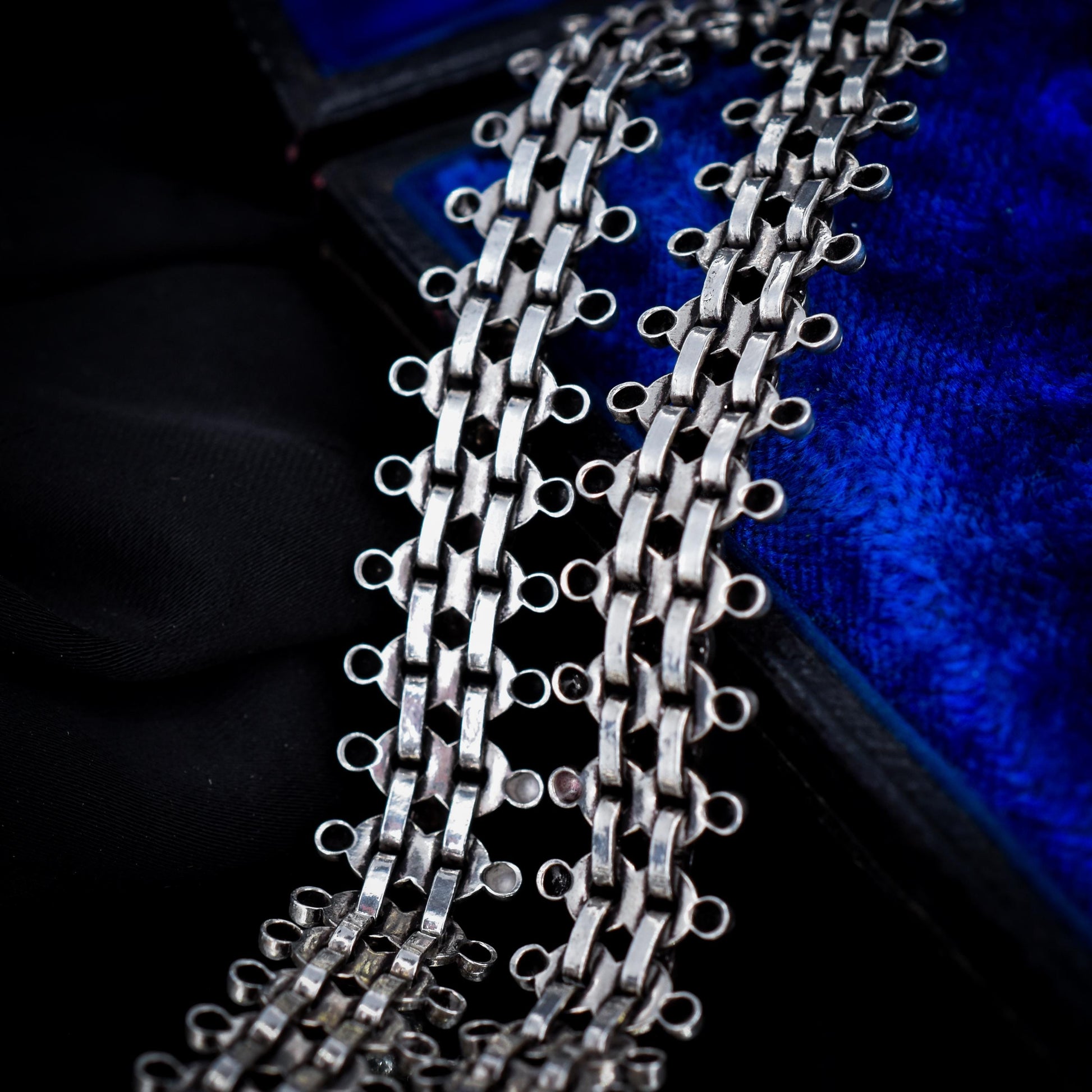 Antique Victorian Sterling Silver Chain Collar Necklace | 21.5"