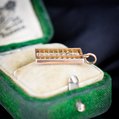 Vintage 14ct Yellow Gold Abacus Charm Pendant