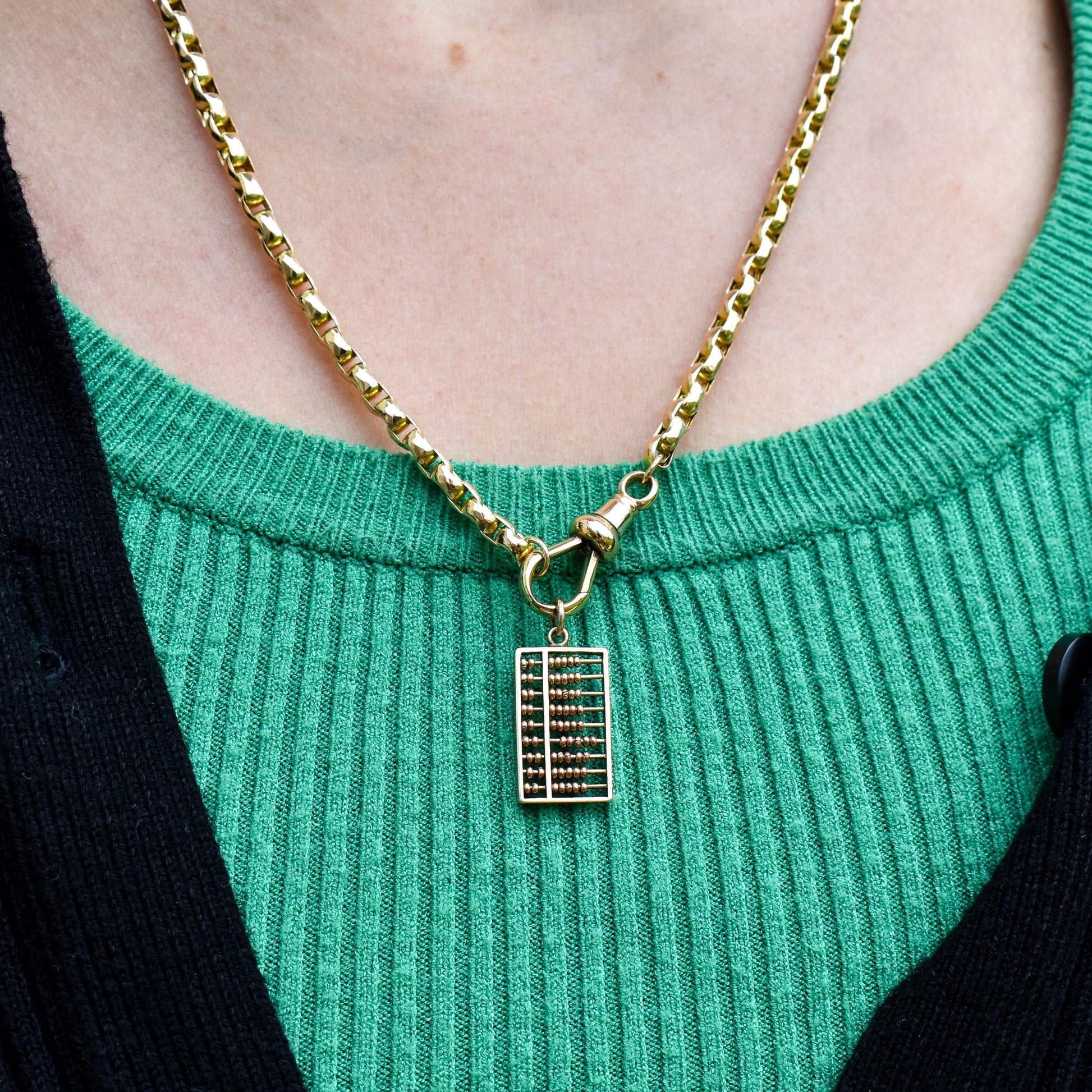 Vintage 14ct Yellow Gold Abacus Charm Pendant