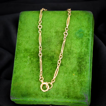 Antique Fancy Link 10ct Gold Bracelet with Bolt Ring | 7.25"