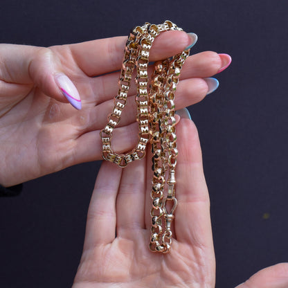 Antique Fancy Link 9ct Gold Chain Necklace | 17.5"