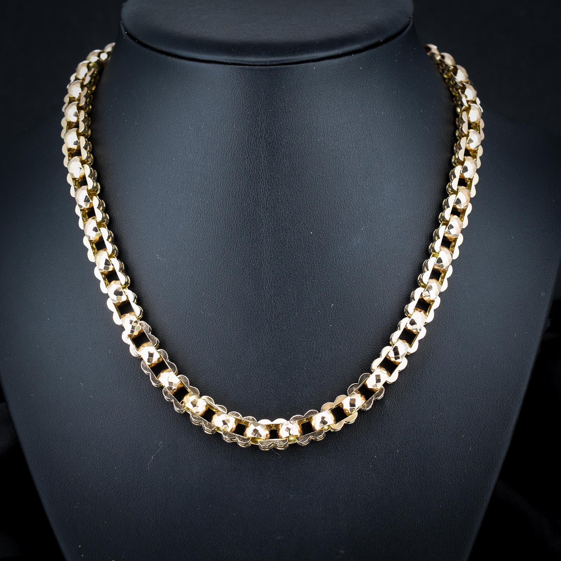 Antique Fancy Link 9ct Gold Chain Necklace | 17.5"