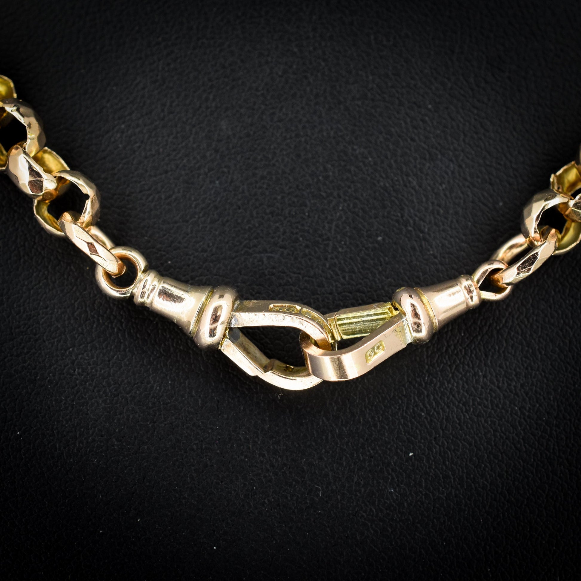 Antique Fancy Link 9ct Gold Chain Necklace | 17.5"
