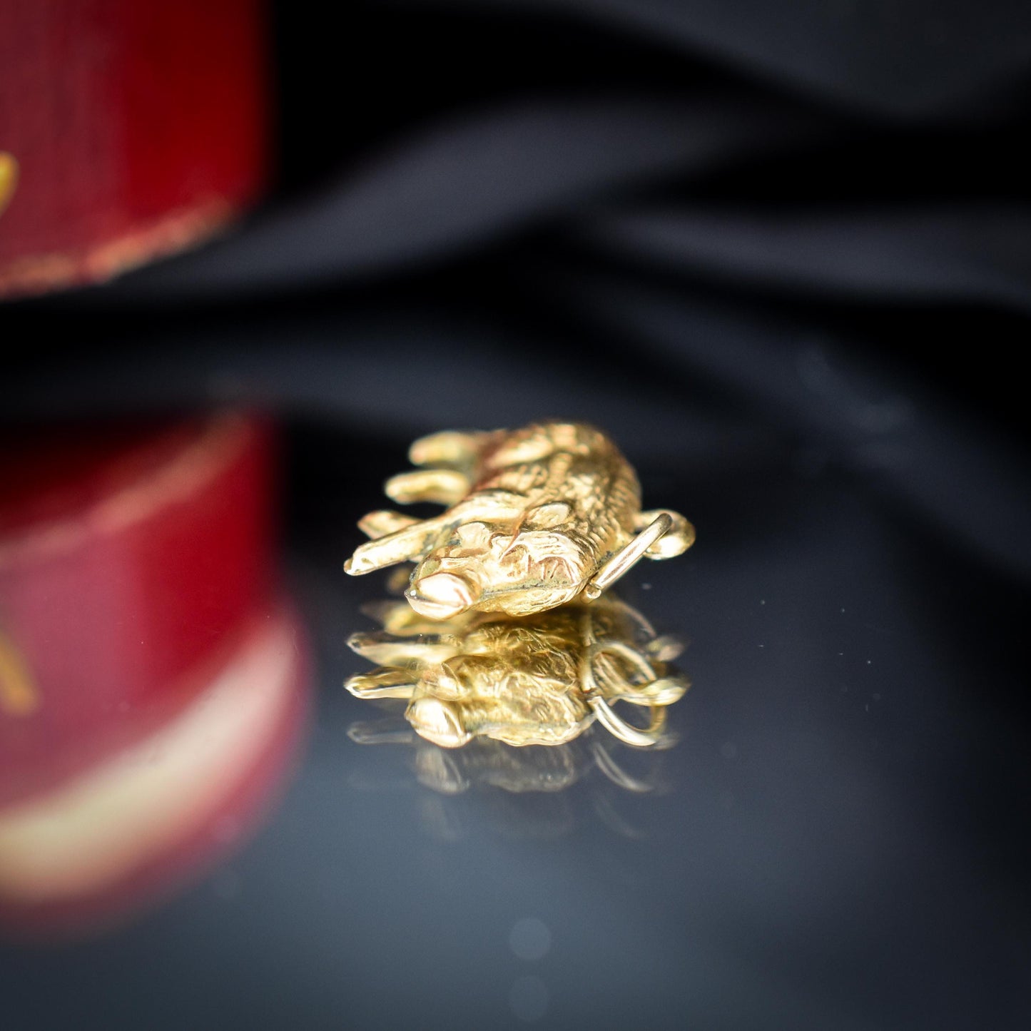 Vintage 9ct Gold Lucky Pig Charm Pendant | Birmingham 1975