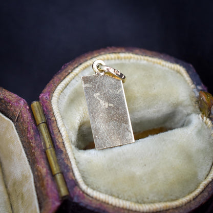 Vintage 9ct Gold Bar Ingot Charm Pendant