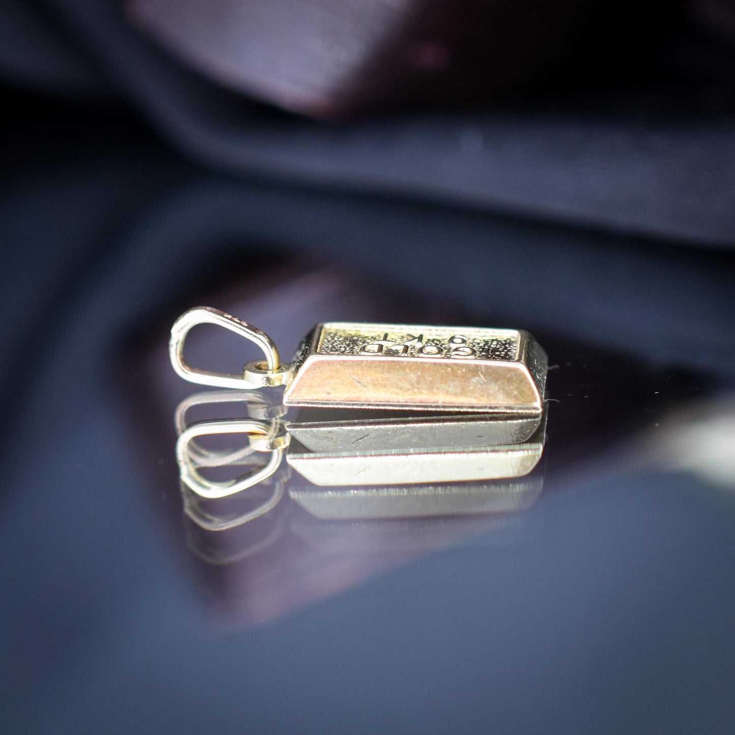 Vintage 9ct Gold Bar Ingot Charm Pendant