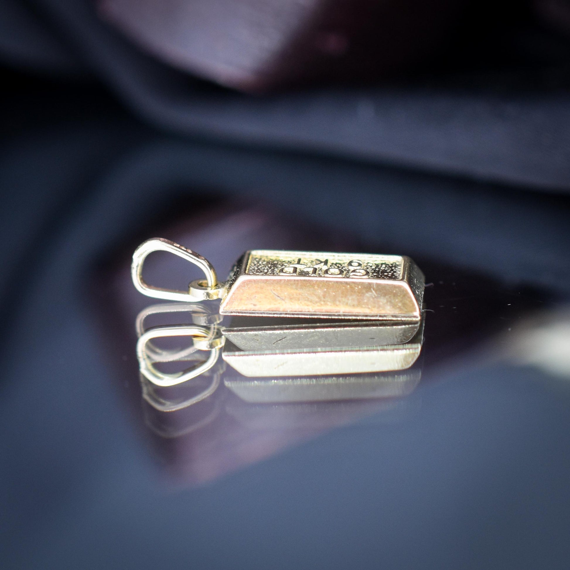 Vintage 9ct Gold Bar Ingot Charm Pendant