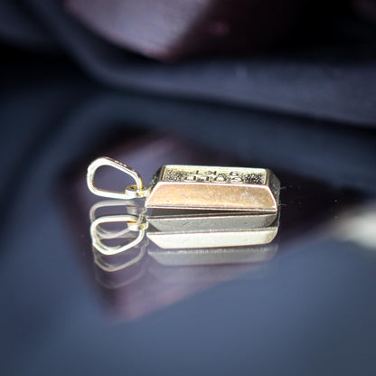 Vintage 9ct Gold Bar Ingot Charm Pendant