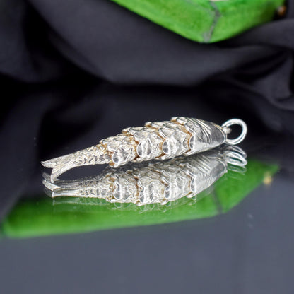 Vintage Silver Articulated Fish Charm Pendant