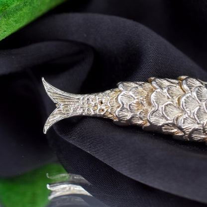 Vintage Silver Articulated Fish Charm Pendant