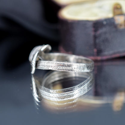 Antique Snake Serpent Silver Dress Ring