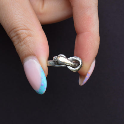 Antique Snake Serpent Silver Dress Ring
