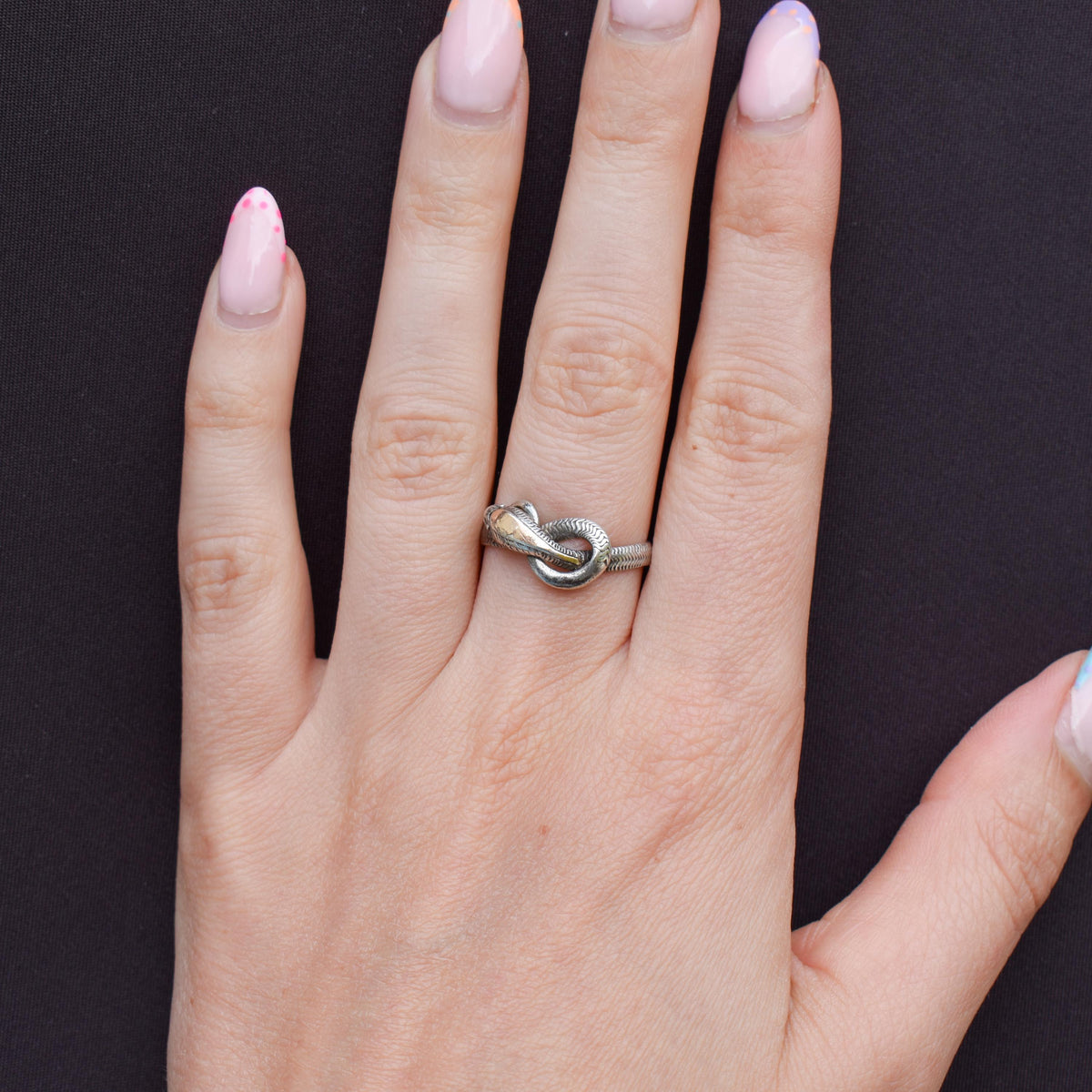 Antique Snake Serpent Silver Dress Ring