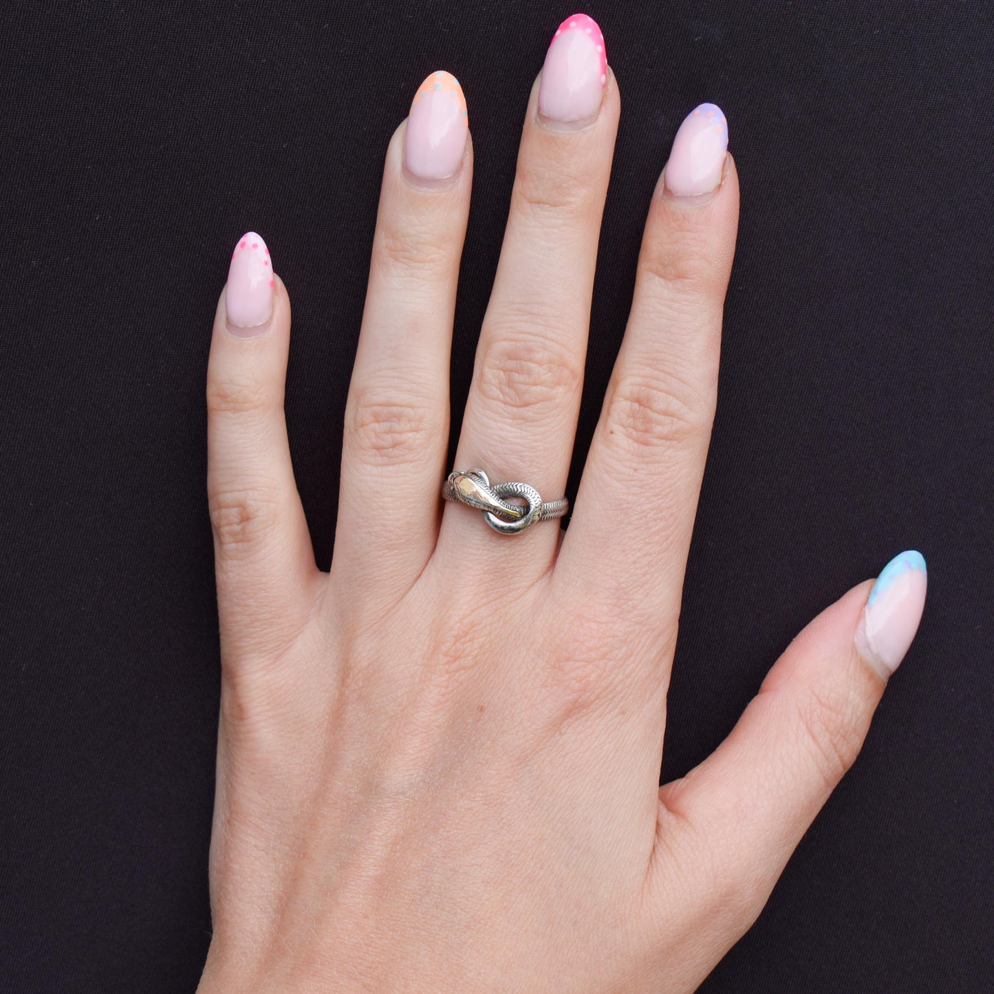 Antique Snake Serpent Silver Dress Ring