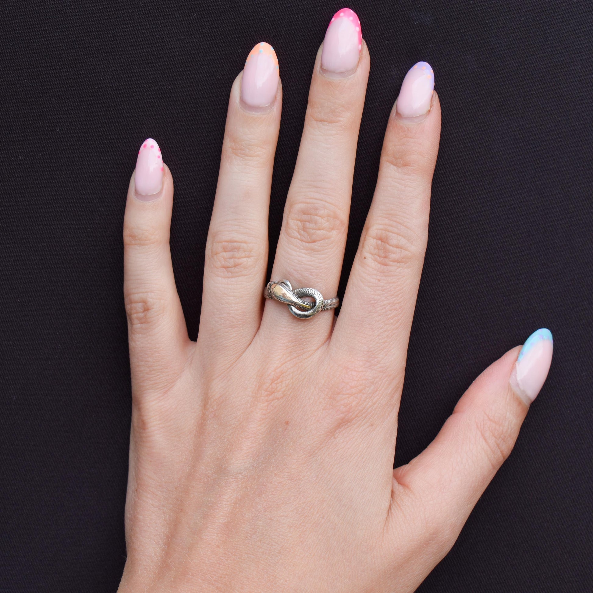 Antique Snake Serpent Silver Dress Ring