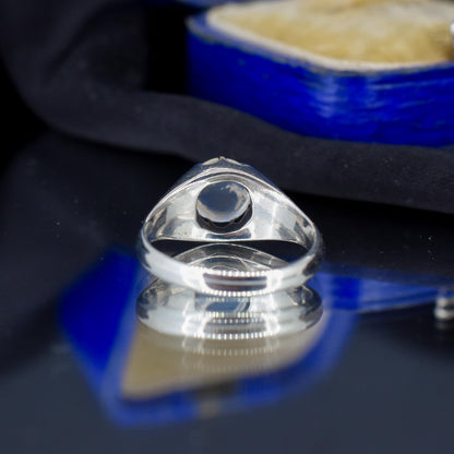Antique 1.03ct Moonstone Oval Cabochon Sterling Silver Ring