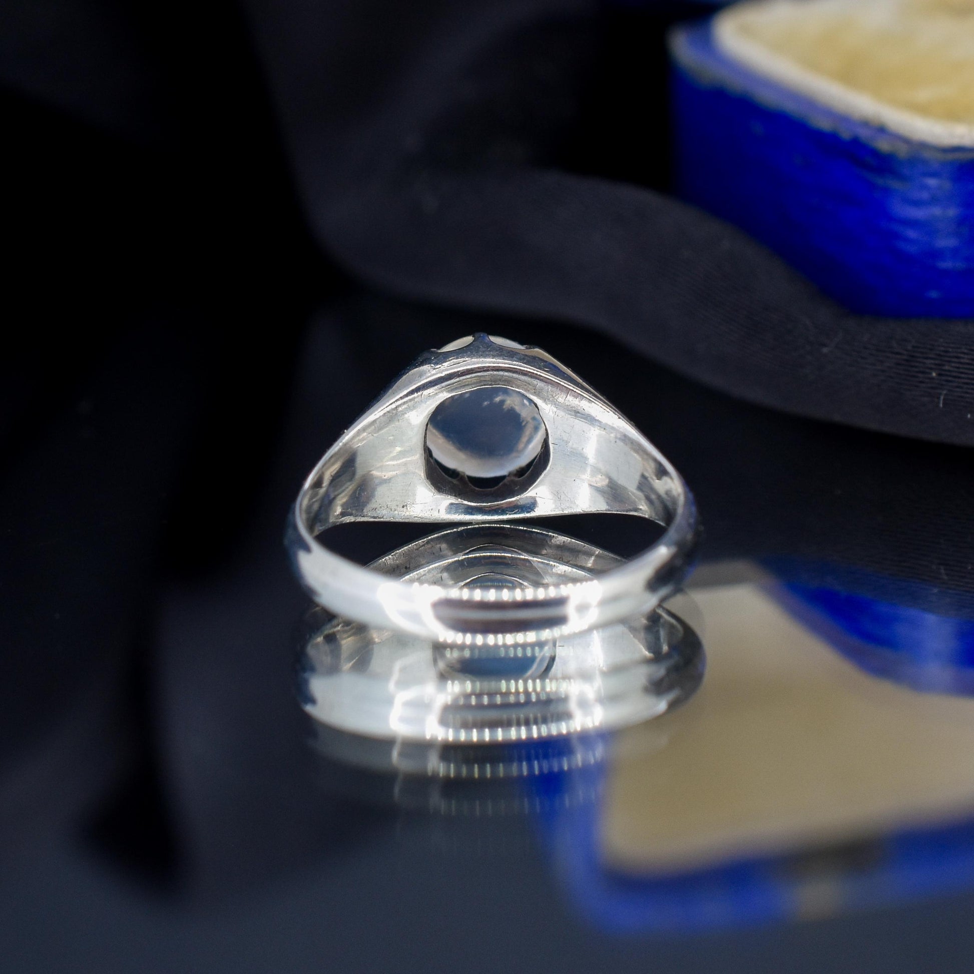 Antique 1.03ct Moonstone Oval Cabochon Sterling Silver Ring