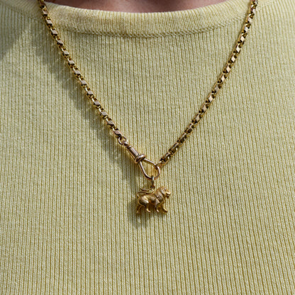 Vintage 9ct Yellow Gold Lion Animal Charm Pendant | Dated 1957