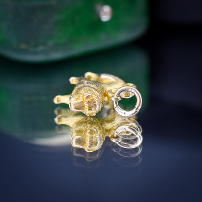Vintage 9ct Yellow Gold Lion Animal Charm Pendant | Dated 1957