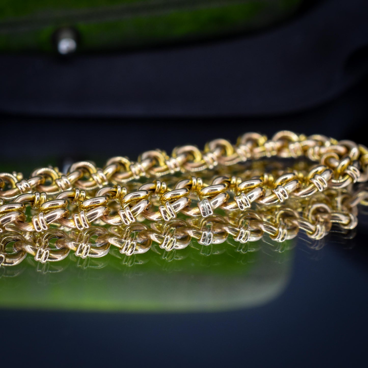 Antique Heart Padlock Fancy Gate 15ct Gold Bracelet