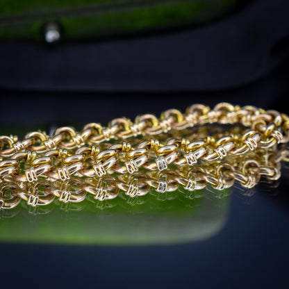 Antique Heart Padlock Fancy Gate 15ct Gold Bracelet