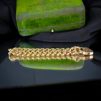 Antique Heart Padlock Fancy Gate 15ct Gold Bracelet