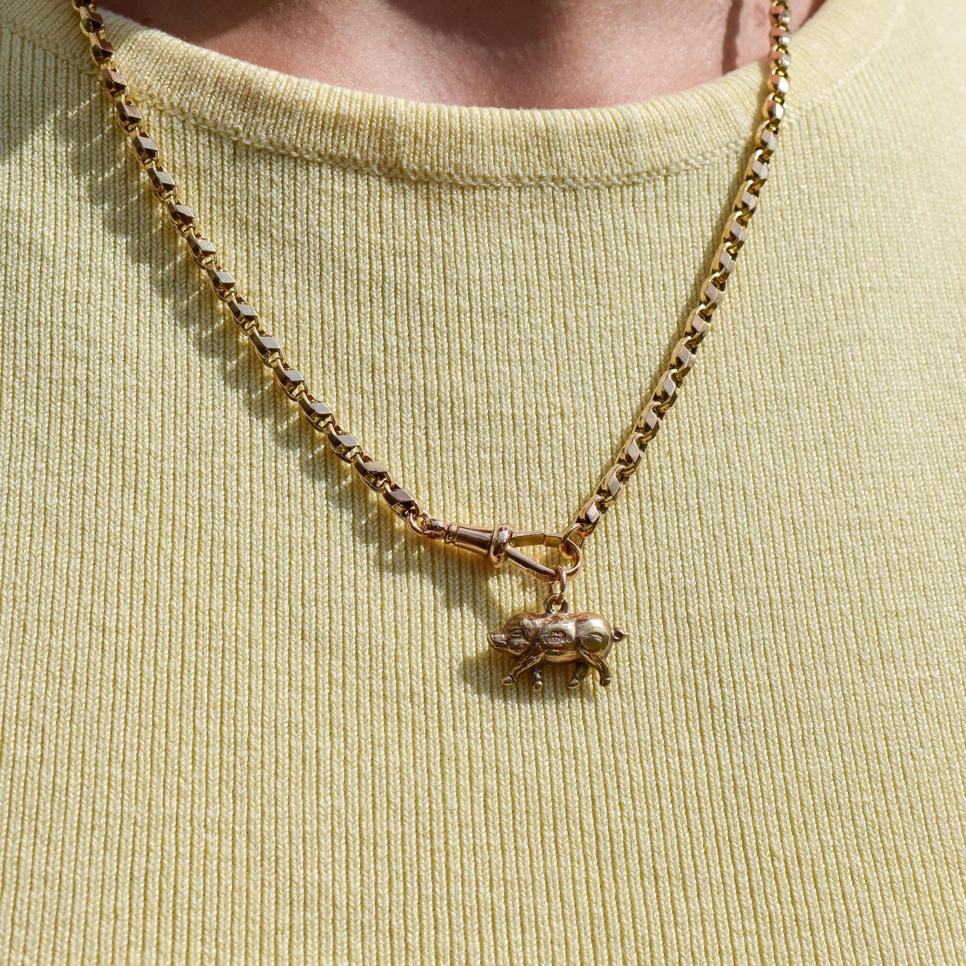 Vintage 9ct Gold Lucky Pig Charm Pendant | London 1966