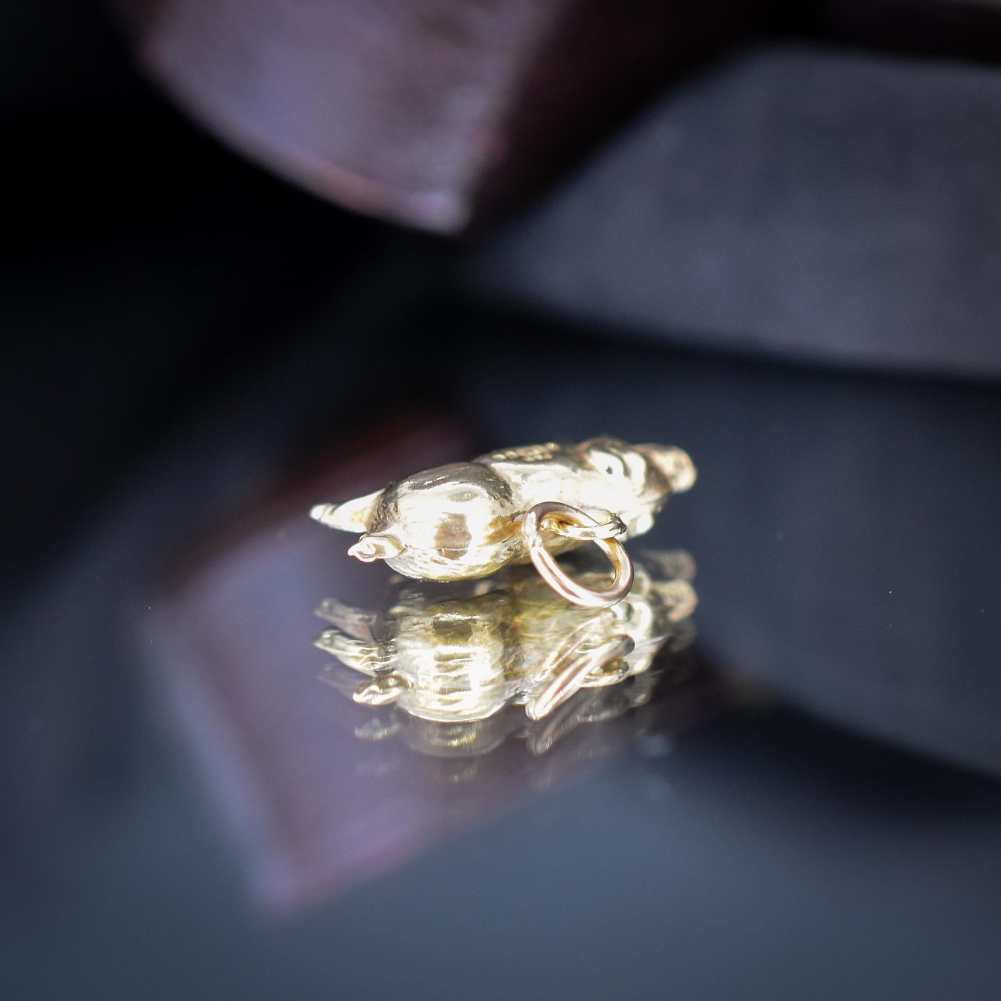 Vintage 9ct Gold Lucky Pig Charm Pendant | London 1966