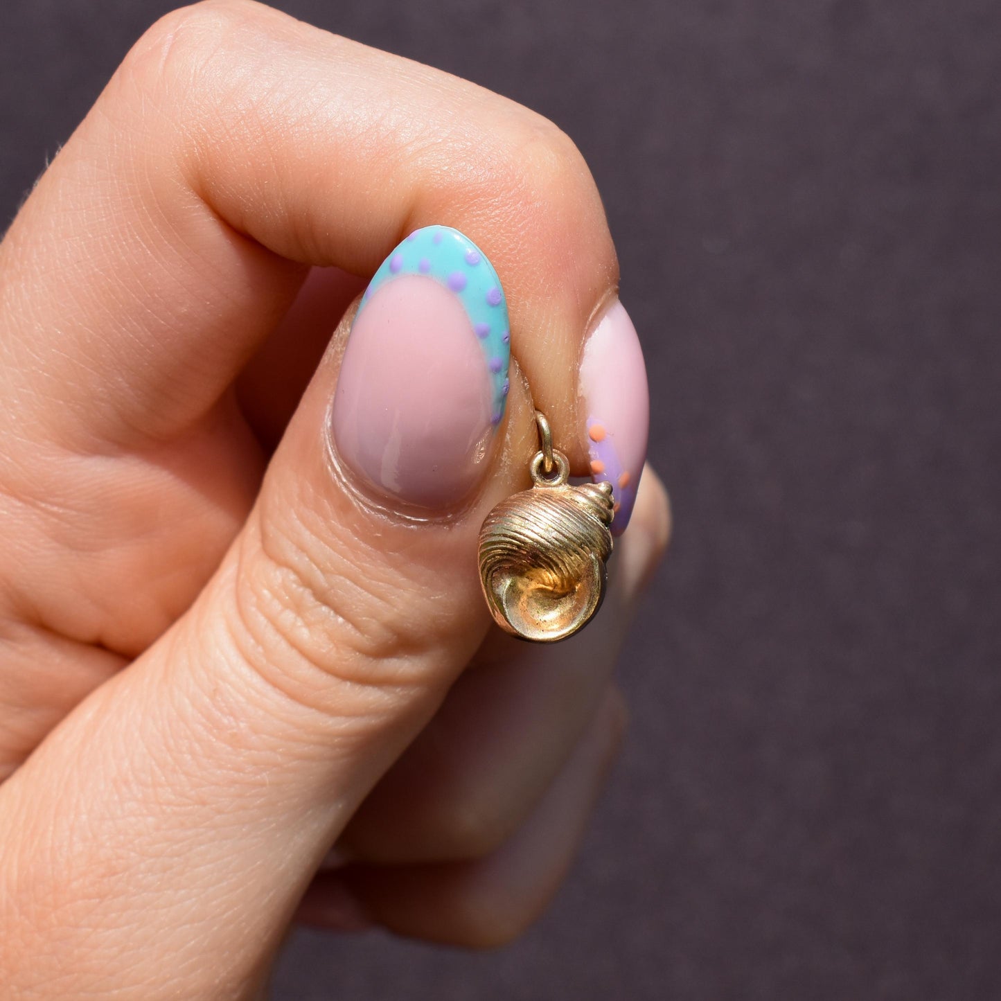 Vintage 9ct Gold Seashell Shell Charm Pendant