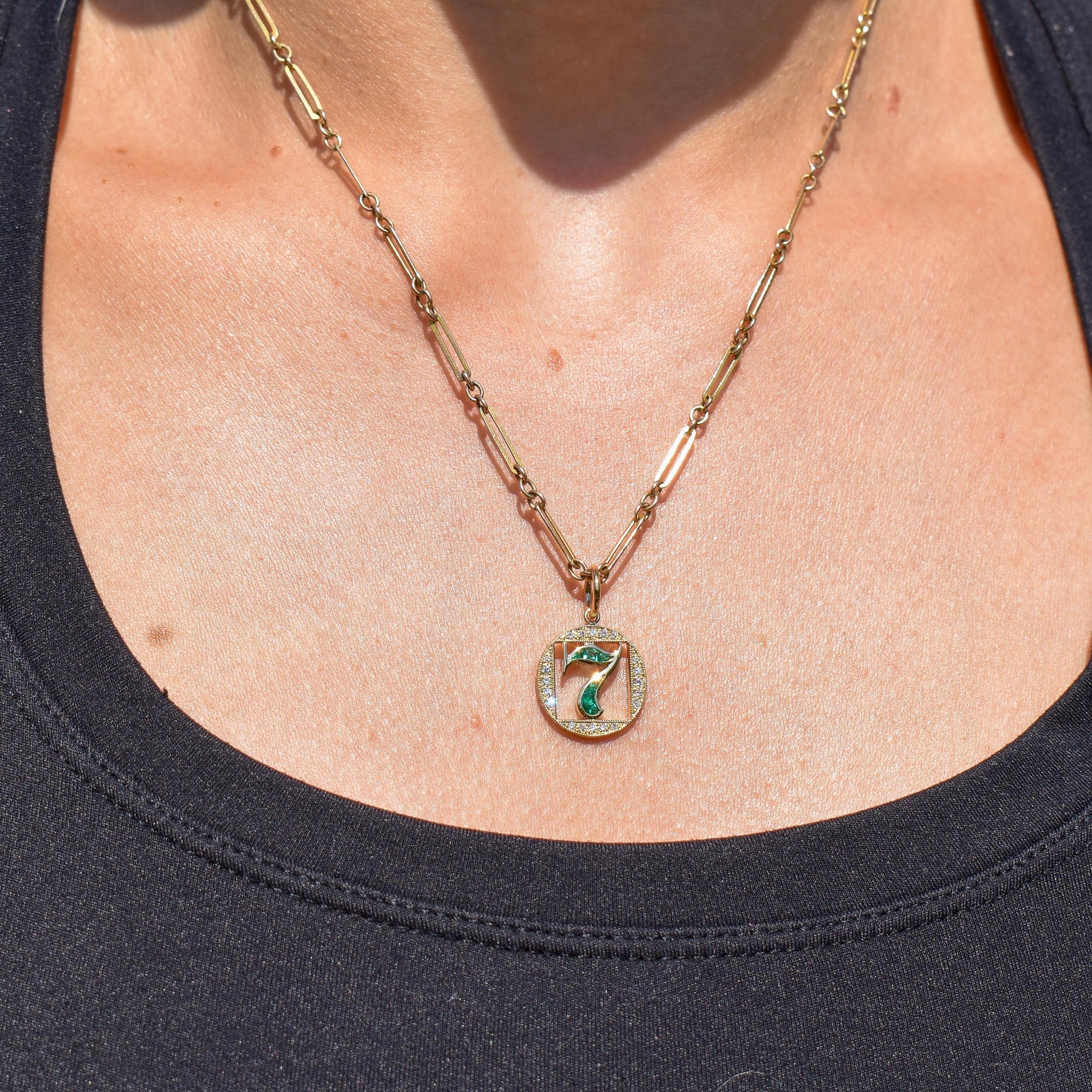 Antique 9ct Yellow Gold Paperlink Chain with Bolt ring | 17.5" Length