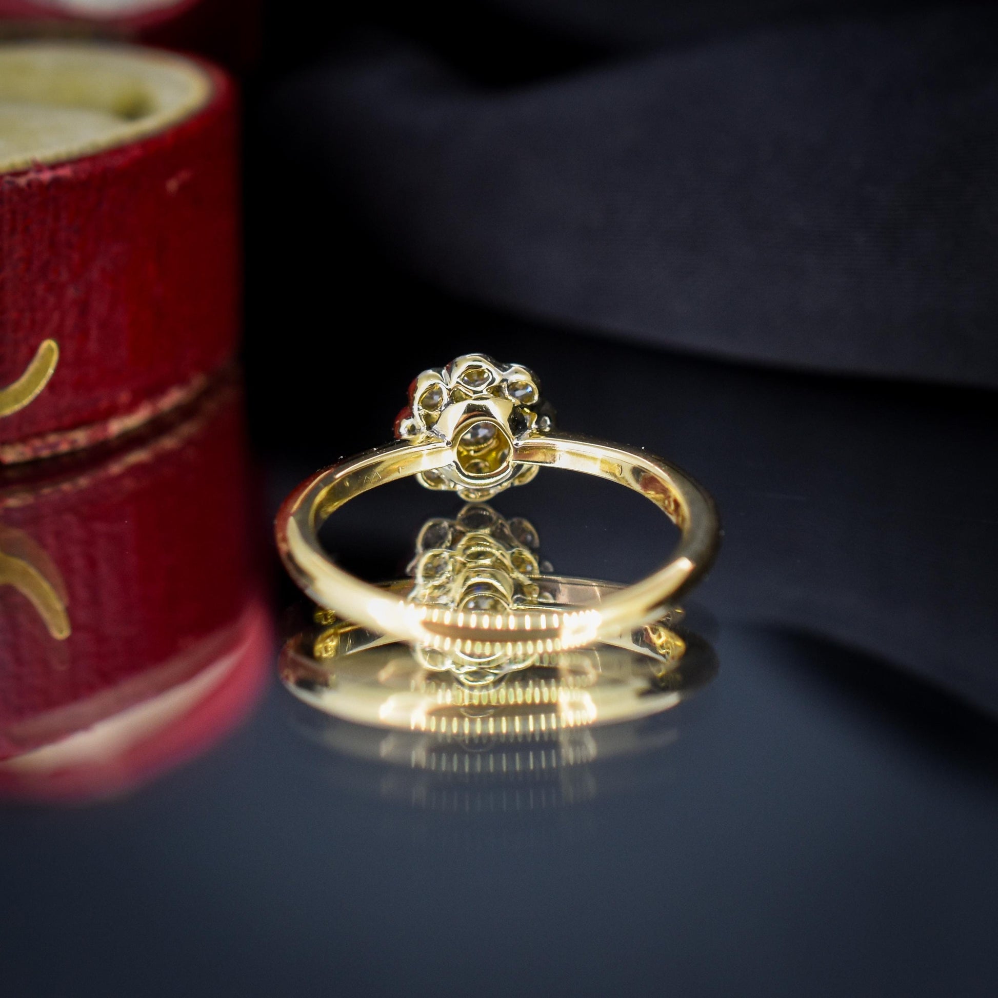 Antique Diamond Cluster Daisy 18ct Gold and Platinum Ring