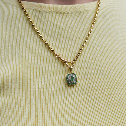 Pre-Loved Emerald and Diamond 9ct Gold Pendant Charm