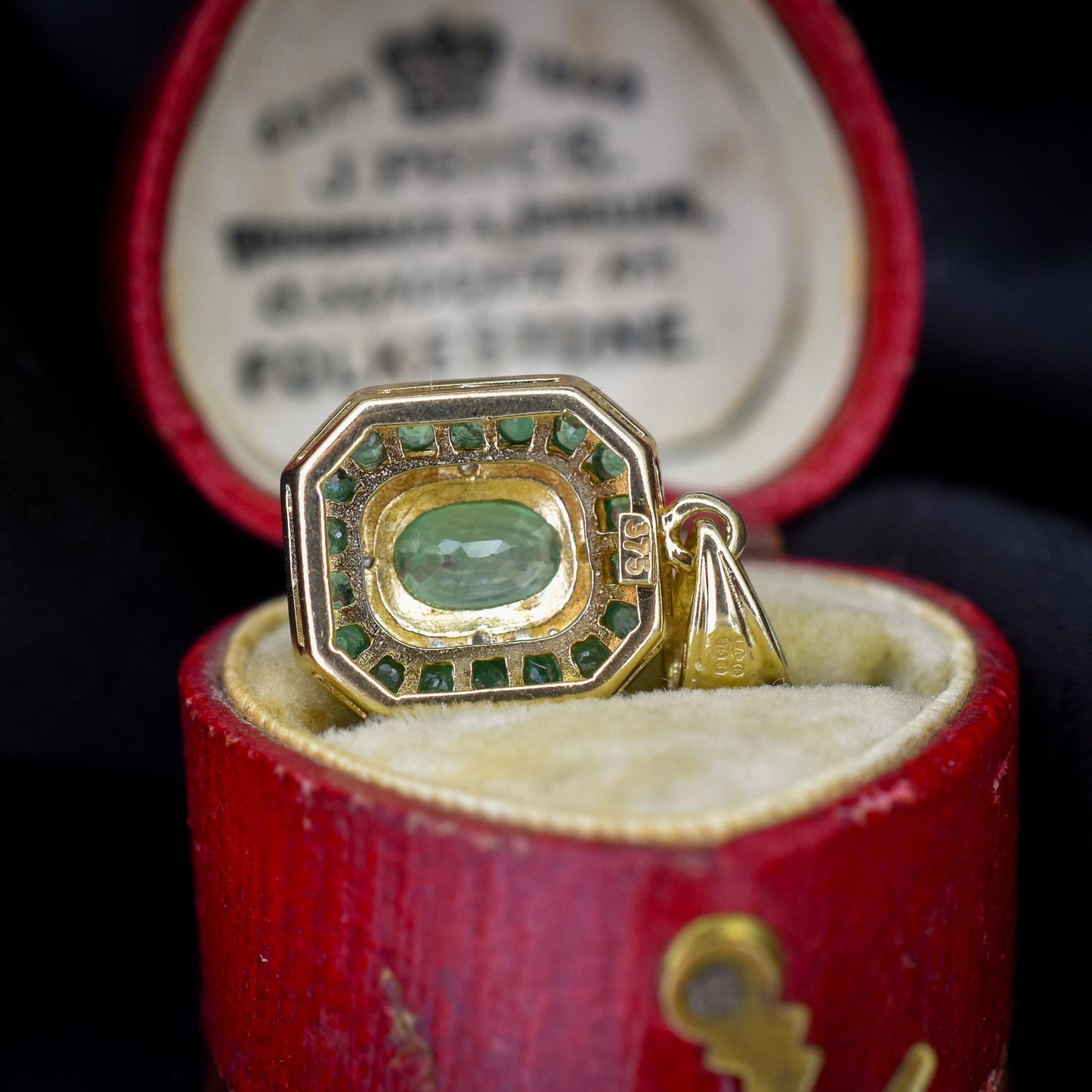 Pre-Loved Emerald and Diamond 9ct Gold Pendant Charm