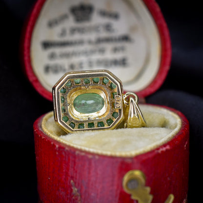 Pre-Loved Emerald and Diamond 9ct Gold Pendant Charm