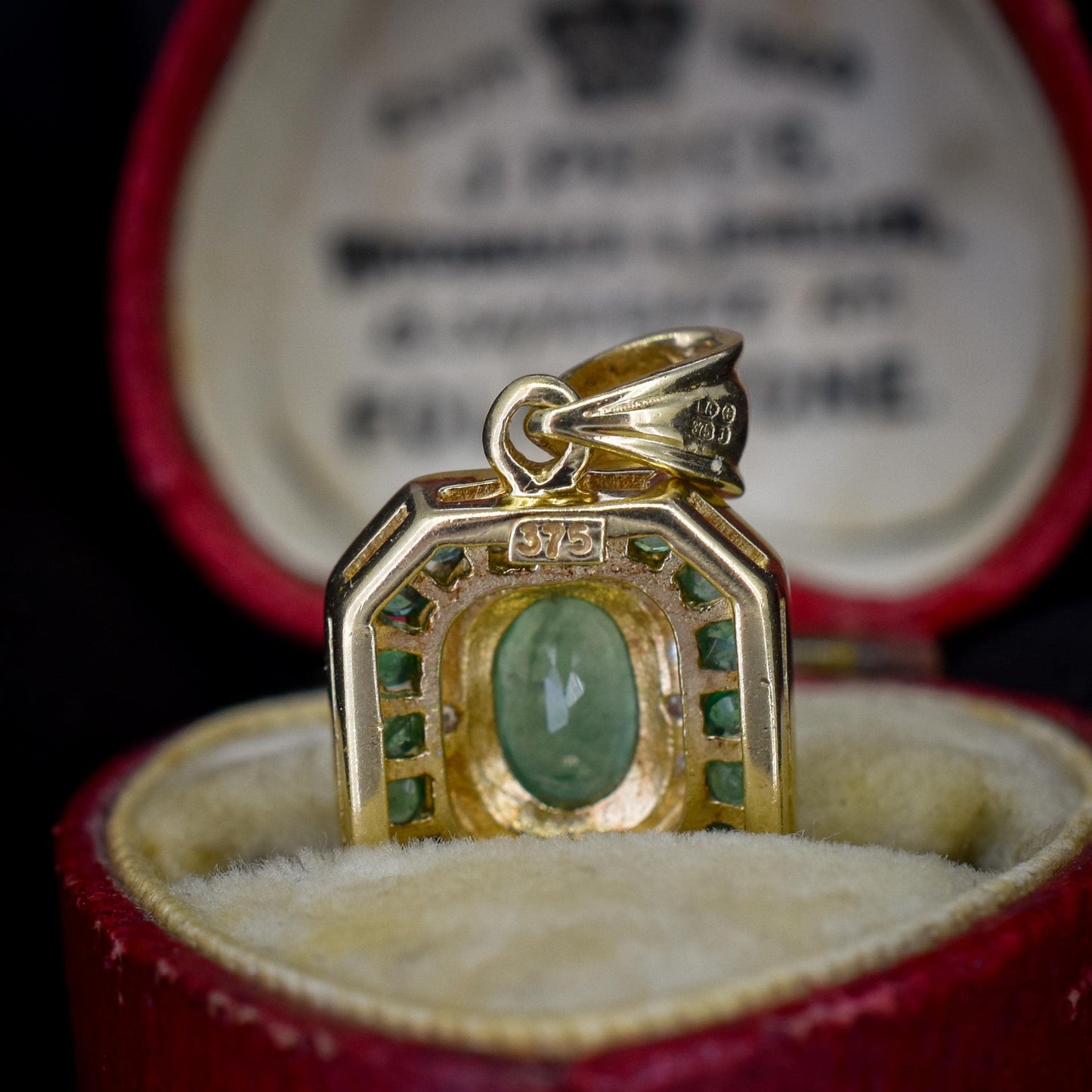 Pre-Loved Emerald and Diamond 9ct Gold Pendant Charm