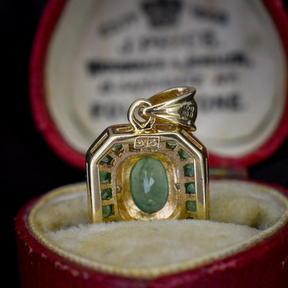 Pre-Loved Emerald and Diamond 9ct Gold Pendant Charm