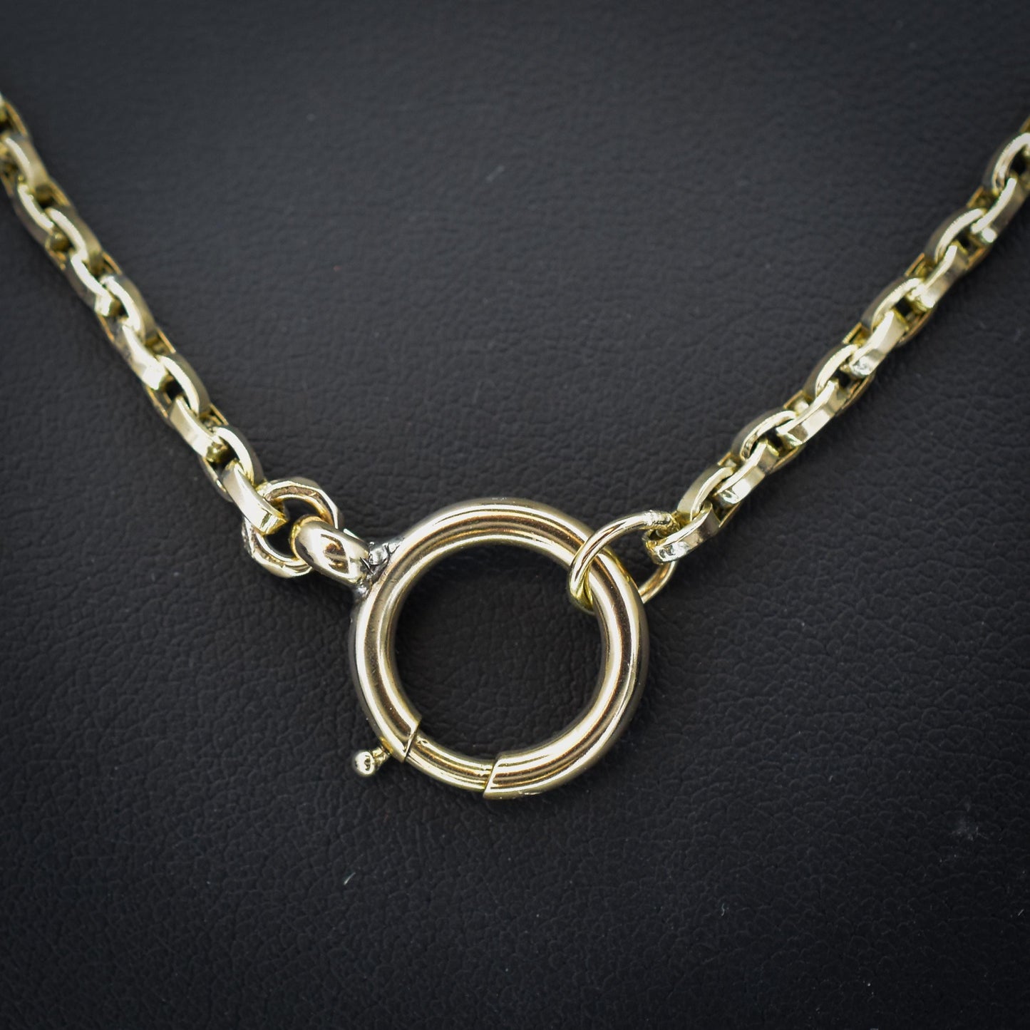 Antique Victorian 9ct Gold Oval Link Chain Necklace with Large Bolt Ring | 20.25"