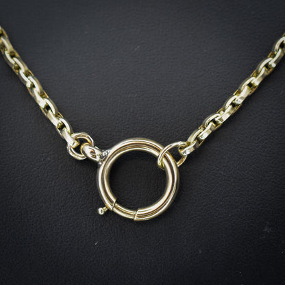 Antique Victorian 9ct Gold Oval Link Chain Necklace with Large Bolt Ring | 20.25"