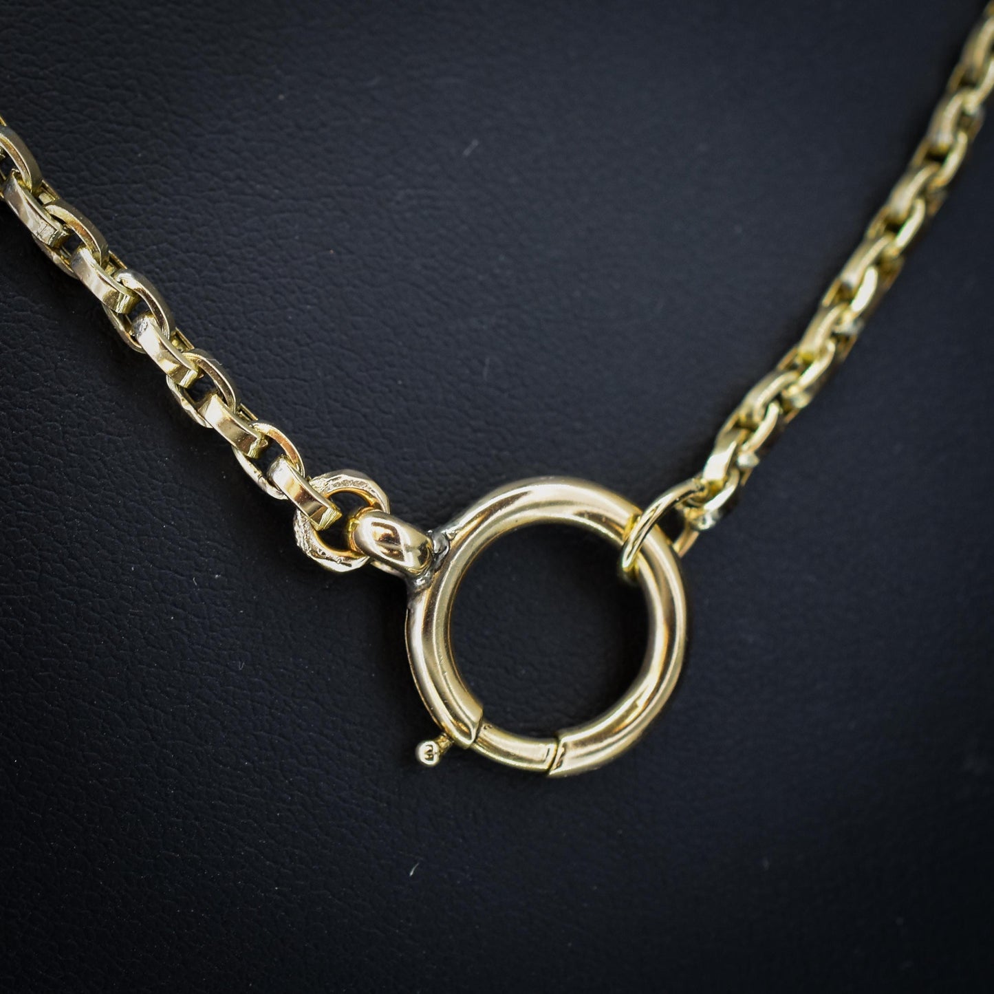 Antique Victorian 9ct Gold Oval Link Chain Necklace with Large Bolt Ring | 20.25"